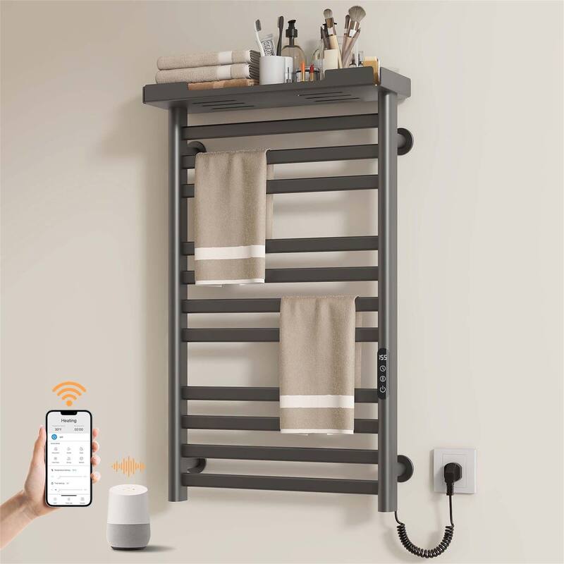 Electric Wall Mounted Towel Warmer with Timer