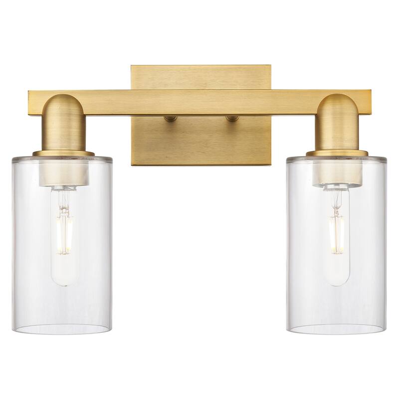 Innovations Lighting 716-2W-11-15 Clymer Vanity Clymer 2 Light 15" - Brushed Brass / Clear