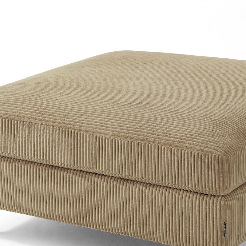 40" W Oversized Corduroy Upholstered Ottoman