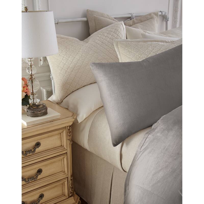Lia, Rayon/Velvet, Ash Grey, Duvet Cover