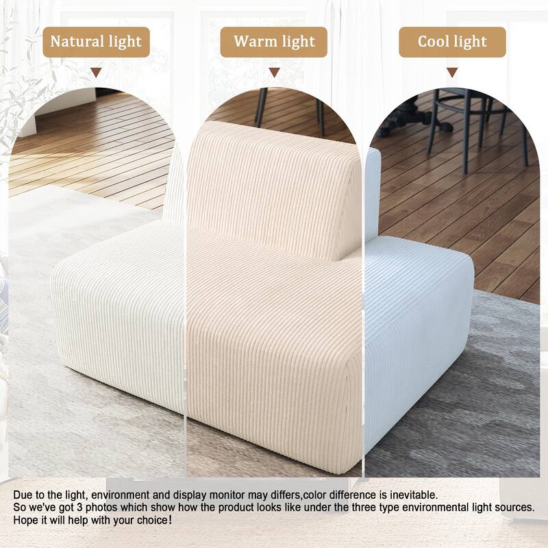 Modern Chaise Lounge Indoor Corduroy Sofa