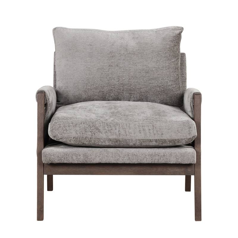 Mid-Century Velvet Living Room Accent Leisure Armchair with Solid Wood