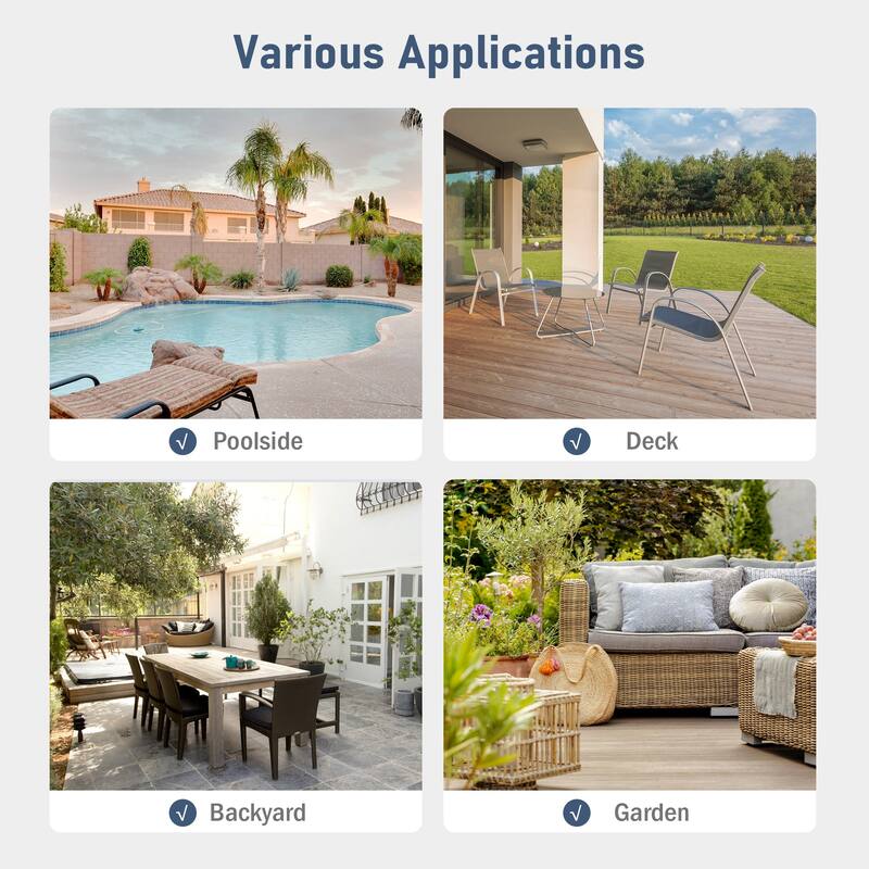 VredHom Cast Aluminum Square Side Table Outdoor with Umbrella Hole - 24.02" L x 24.02" W x 17.52" H