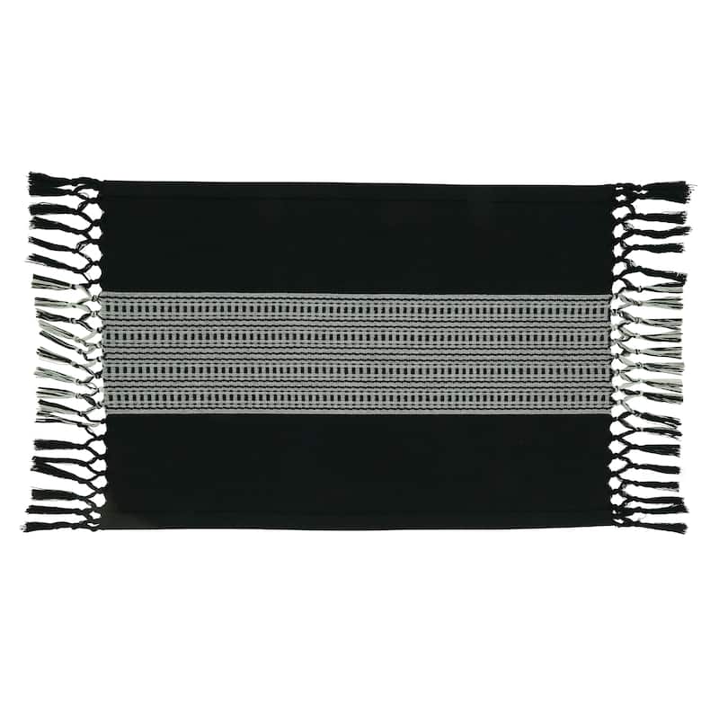 Cotton Placemats With Stripe Design - 14"x20"
