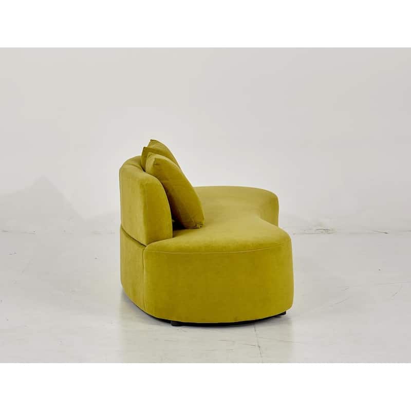 US Pride Furniture 90.2 inch Elegant Half Moon Design Curved Luxury 4-Seat Sofa with High-Density Foam Filled