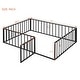 preview thumbnail 17 of 30, Full Size Metal Floor Bed Frame with Fence and Door for Kids