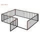 preview thumbnail 39 of 73, Metal Floor Bed Kids Open Frame with Fence and Door, Playhouse Bed for Kids Girls Boys