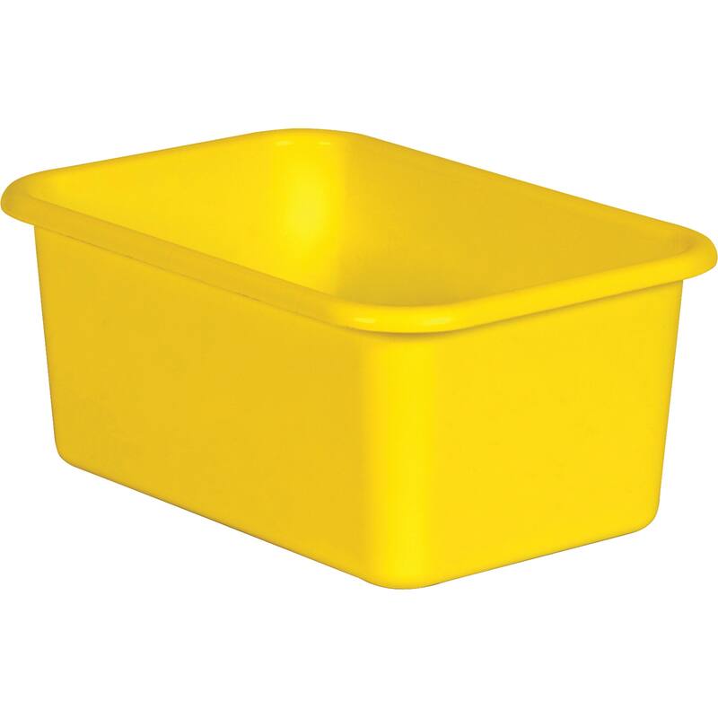 Teacher Created Resources Yellow Small Plastic Storage Bin, Pack of 6