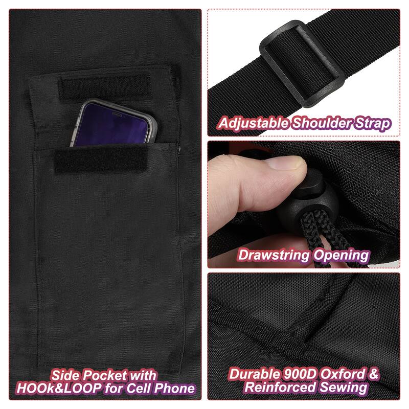 48" Foldable Camp Chair Replacement Bag Oxford Large Mouth Carry Bag - Black