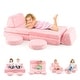 preview thumbnail 1 of 16, Gymax Glow in the Dark Modular Kids Play Couch Set w/ Machine-washable Pink