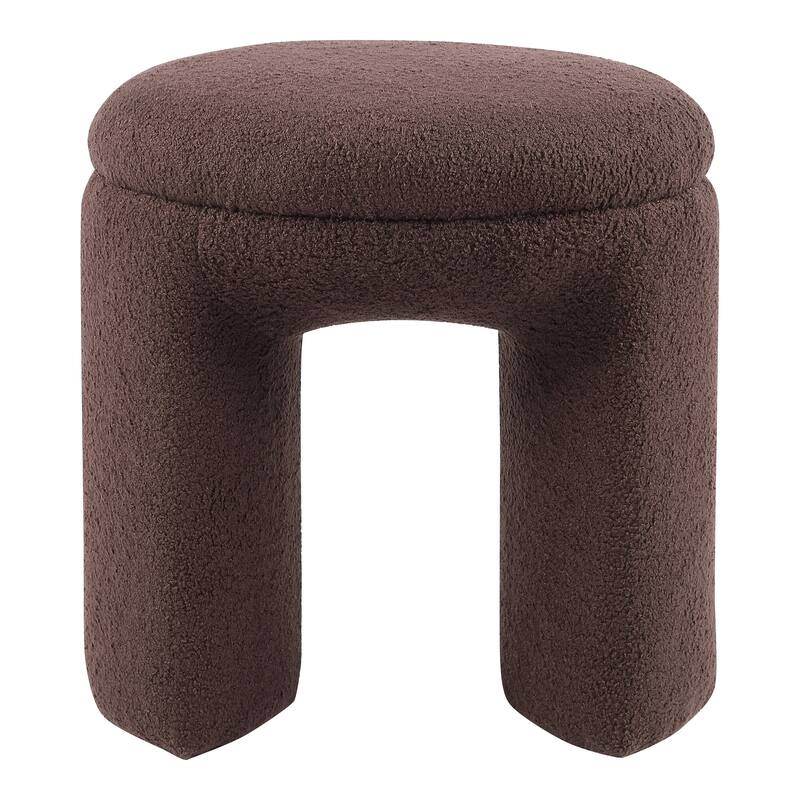 24/7 Shop At Home Modern U-Shaped Boucle Upholstered Ottoman