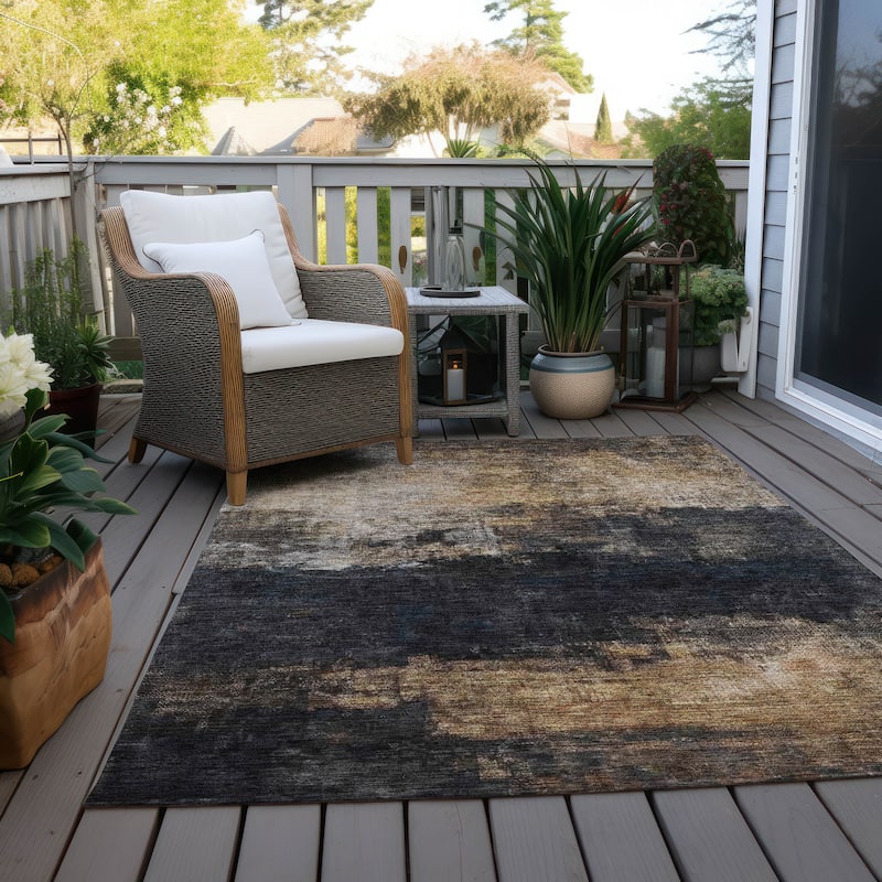 Machine Washable Indoor/ Outdoor Contemporary Chantille Rug