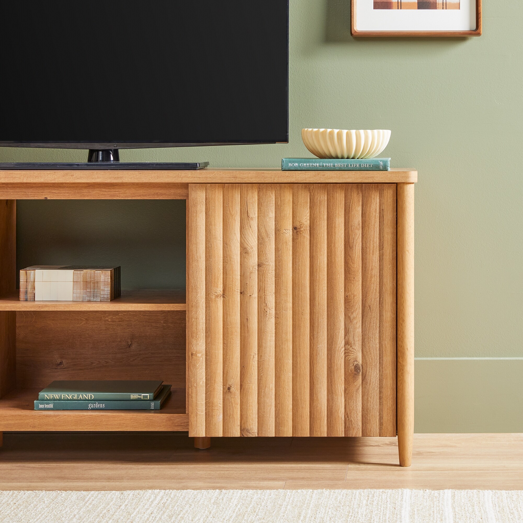 Walker Edison Scandinavian Reeded 58-inch TV Stand with Storage Walker Edison Scandinavian Reeded 58-inch TV Stand with Storage