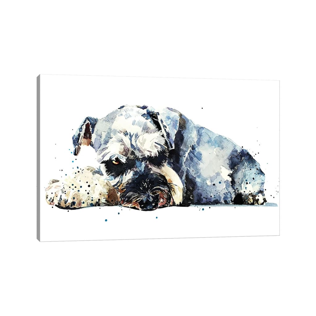 iCanvas "Schnauzer I" by EdsWatercolours Canvas Print