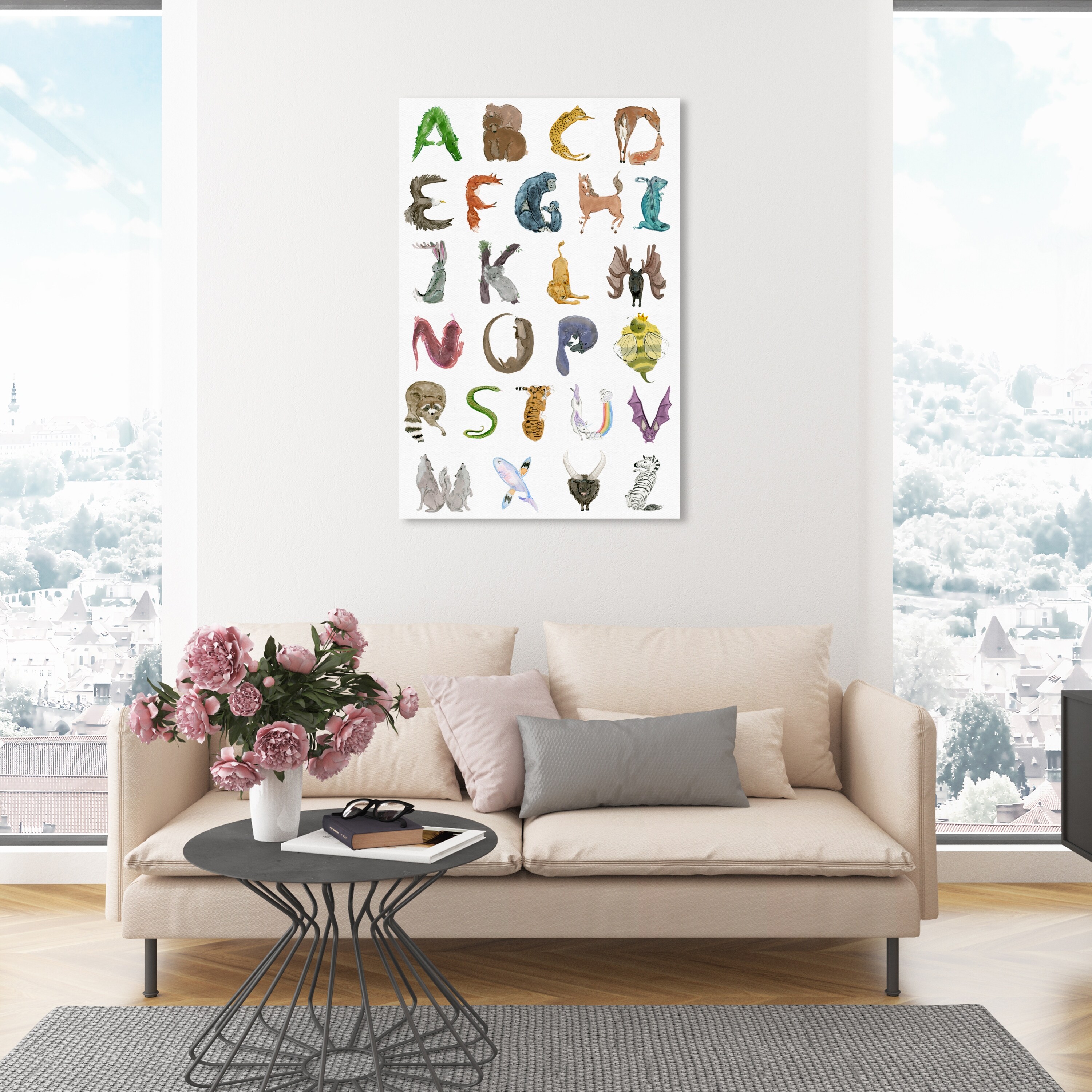 Oliver Gal 'Animal Alphabet Bright' Animals Wall Art Canvas Print