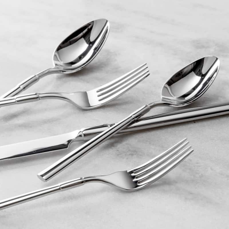 Fortessa Lloyd 18/10 Stainless Steel, 5PC Flatware Set (Service for 1), Silver - 5 Piece Set