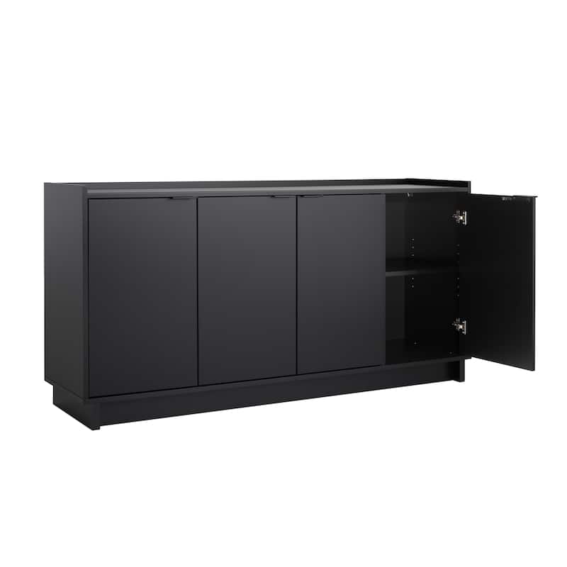 Prepac Simply Modern 4 Door 60" W x 30" H x 16" D Storage Cabinet - 60 in W x 30 in H x 16 in D