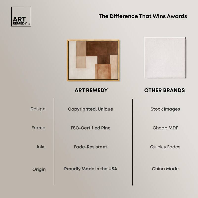 Cream and Brown Panels II Canvas by Art Remedy