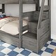 preview thumbnail 6 of 14, Max and Lily Modern Farmhouse Twin Over Twin Bunk Bed With Staircase and Storage Drawers