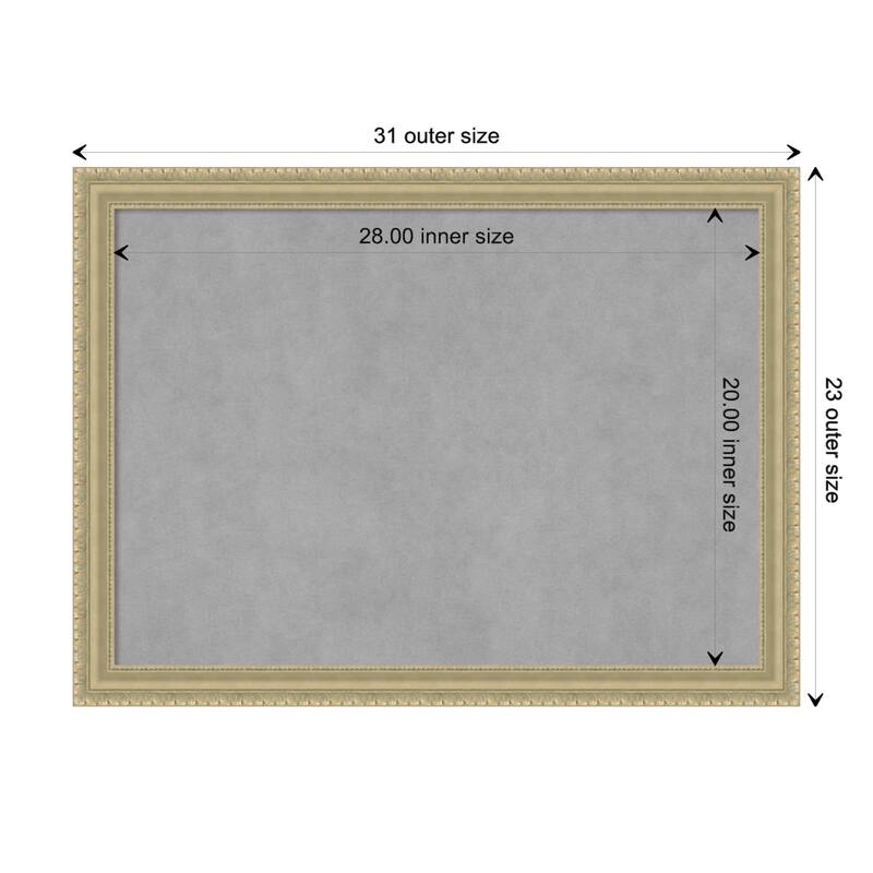 Amanti Art Champagne Teardrop Framed Magnetic Board - Board Size 28x20
