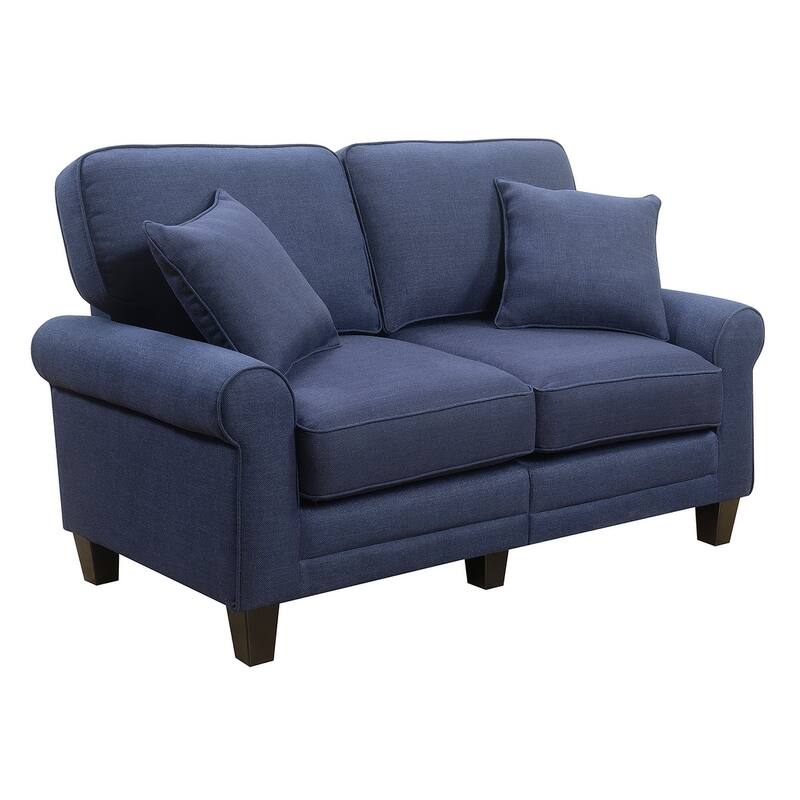 Serta Copenhagen 61" Loveseat for Two People, Pillowed Back Cushions and Rounded Arms, Durable Modern Upholstered Fabric