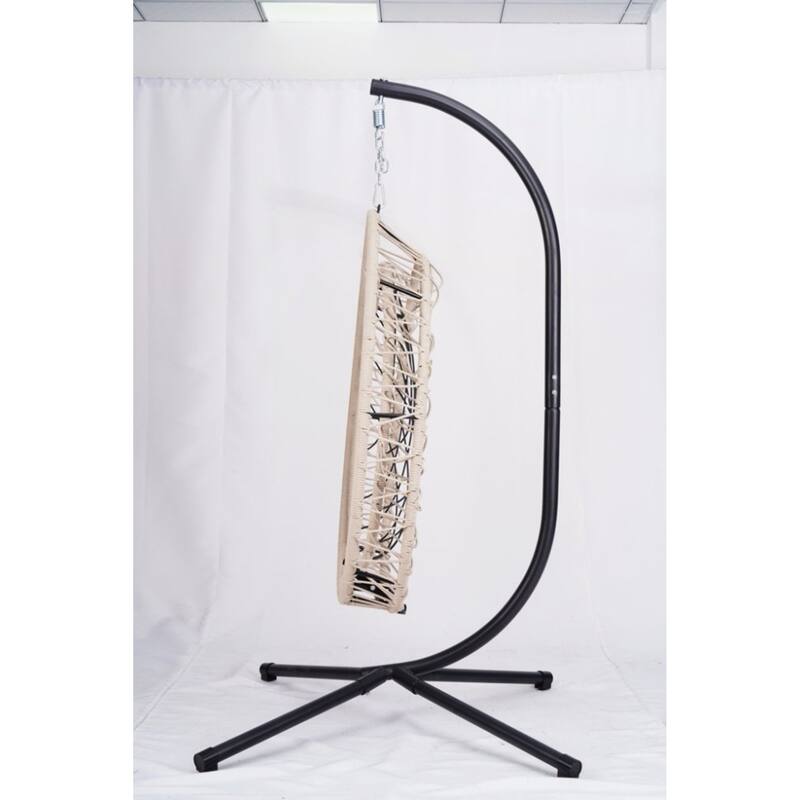 Elegant Outdoor Egg-Shaped Hanging Chair with Stand