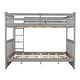 preview thumbnail 55 of 72, Wooden Bunk Bed Frame with Pull Out Storage Drawers, Headboard, Footboard, Ladder, Full-length Guardrail for Kids, Teens
