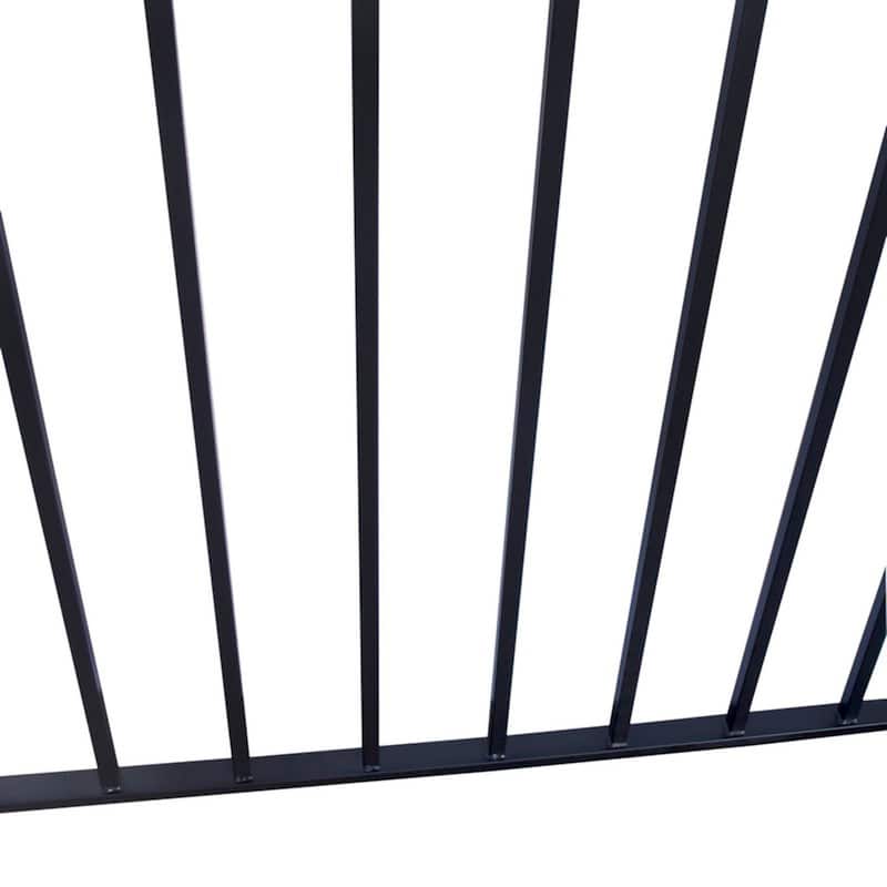 ALEKO Madrid Style Steel Yard Garden Fence 8 x 5 ft Black Set of 2 Panels