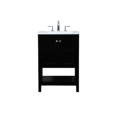 Elegant Lighting VF16424 Theo 24" Free Standing Single Basin Vanity