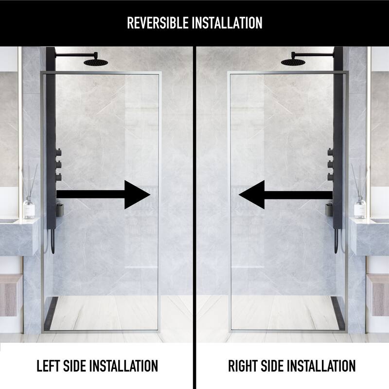 VIGO Meridian 34" W x 74" H Framed Fixed Shower Screen