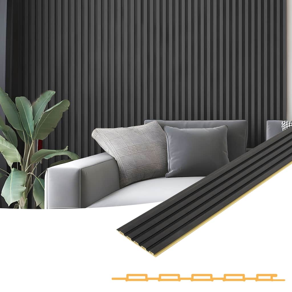 Art3d Easy DIY 48in x 6in WPC Slat Wall Panels, 16 Sheets 32sq.ft.