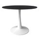 preview thumbnail 23 of 25, LeisureMod Bristol 40" Round Dining Table for 4 with Sintered Stone Tabletop in White Base for Kitchen & Dining Room