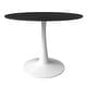 preview thumbnail 6 of 25, LeisureMod Bristol 40" Round Dining Table for 4 with Sintered Stone Tabletop in White Base for Kitchen & Dining Room