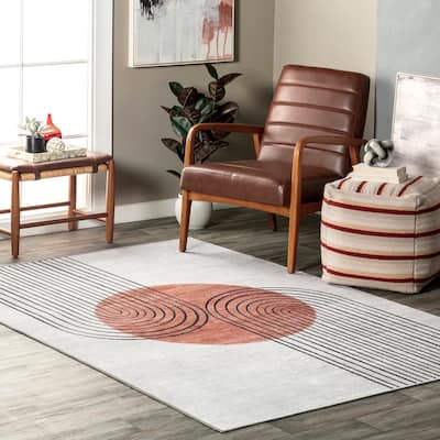 Nuloom Martine SpinClean Abstract Sun Machine Washable Area Rug