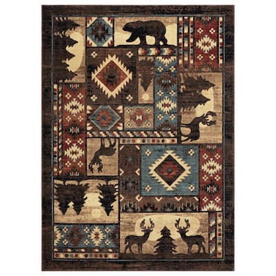 Home Dynamix Buffalo Bear Rustic Area Rug