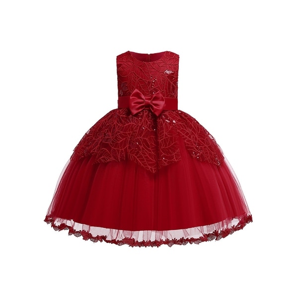 burgundy tulle flower girl dress