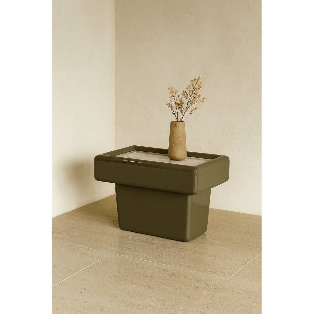 Gattis Home High Glossy Marble End Table