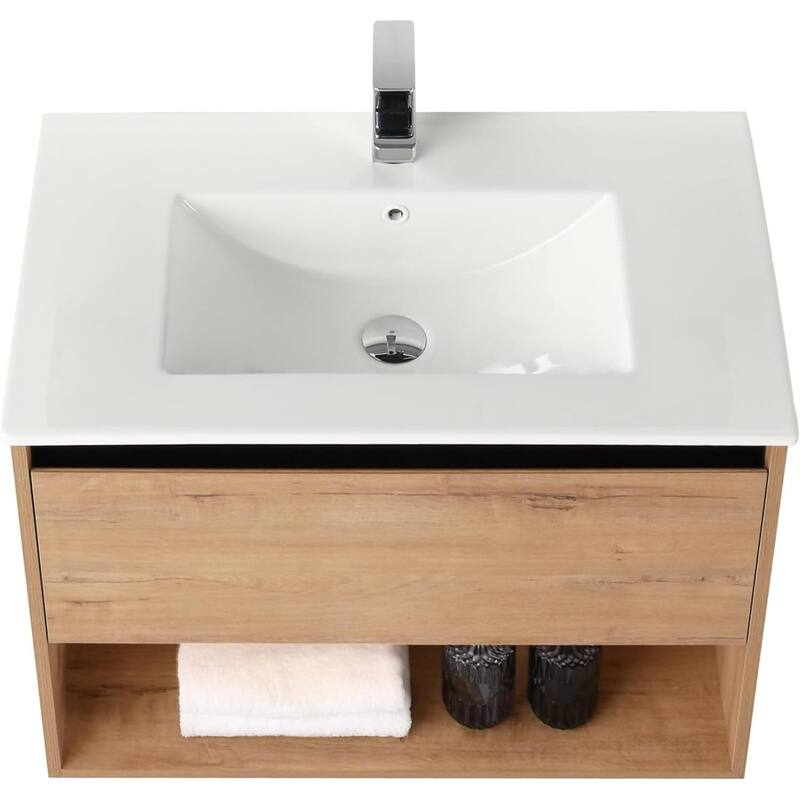 Blossom Bergen Wall Mounted Floating Bathroom Vanity with Sink