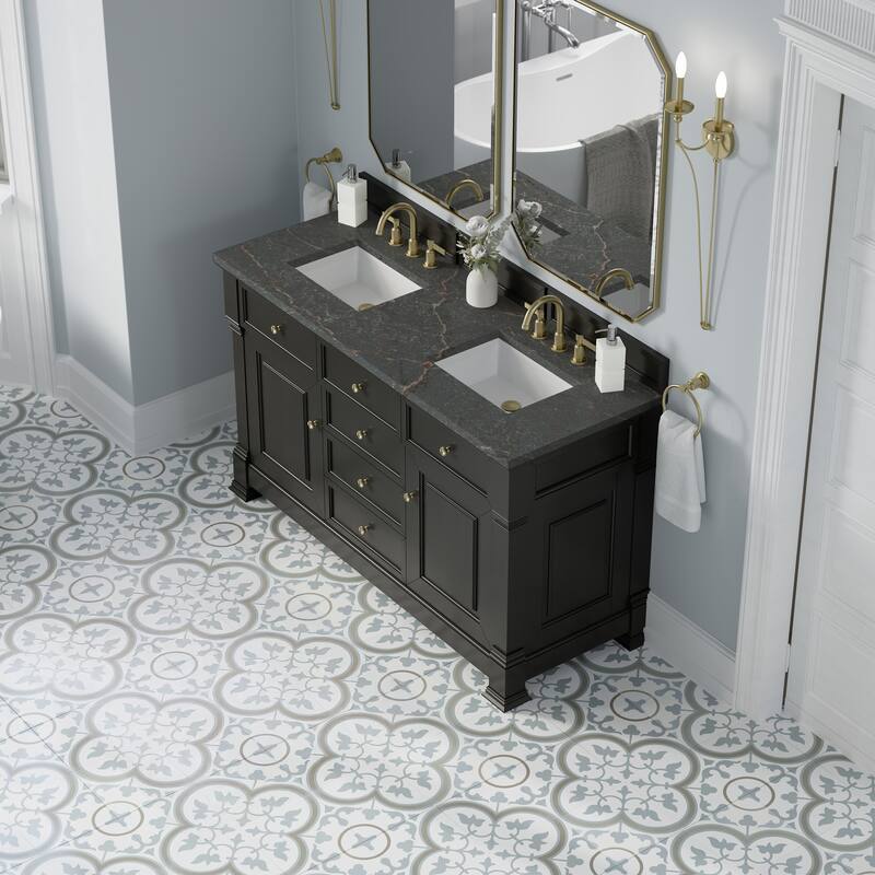 Brookfield 60D" Double Vanity, Black Onyx - Parisien Bleu