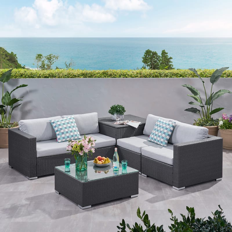 Santa Rosa Outdoor 6-piece Wicker Sectional Sofa by Christopher Knight Home