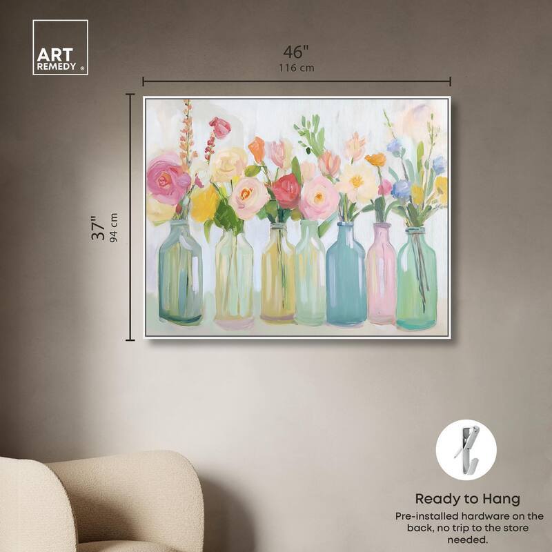Bottled Blooms Canvas by Art Remedy