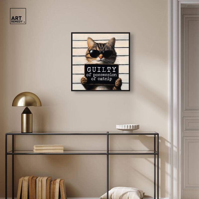 Guilty of Catnip Canvas by Art Remedy