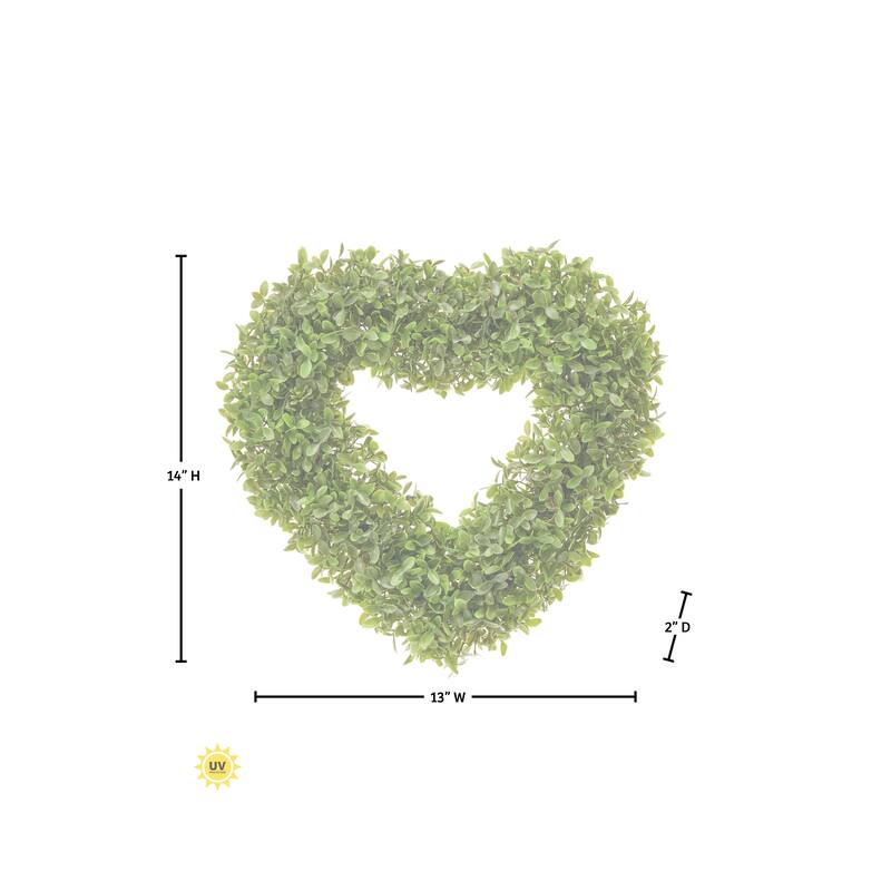 14" UV Boxwood Wall Heart