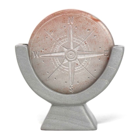 Compass Soapstone Sculpture