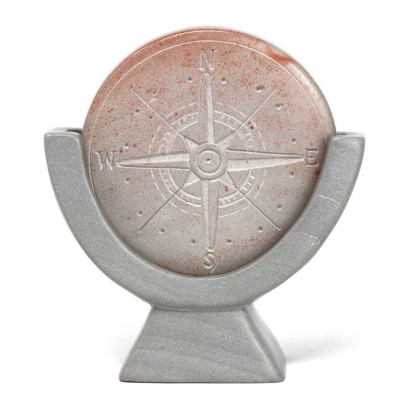 Compass Soapstone Sculpture