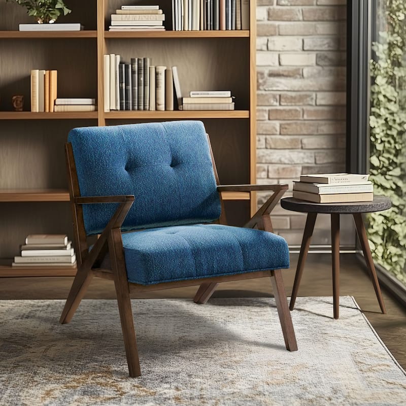 INK+IVY Rocket Upholstered Arm Chair with Angled Wood Frame