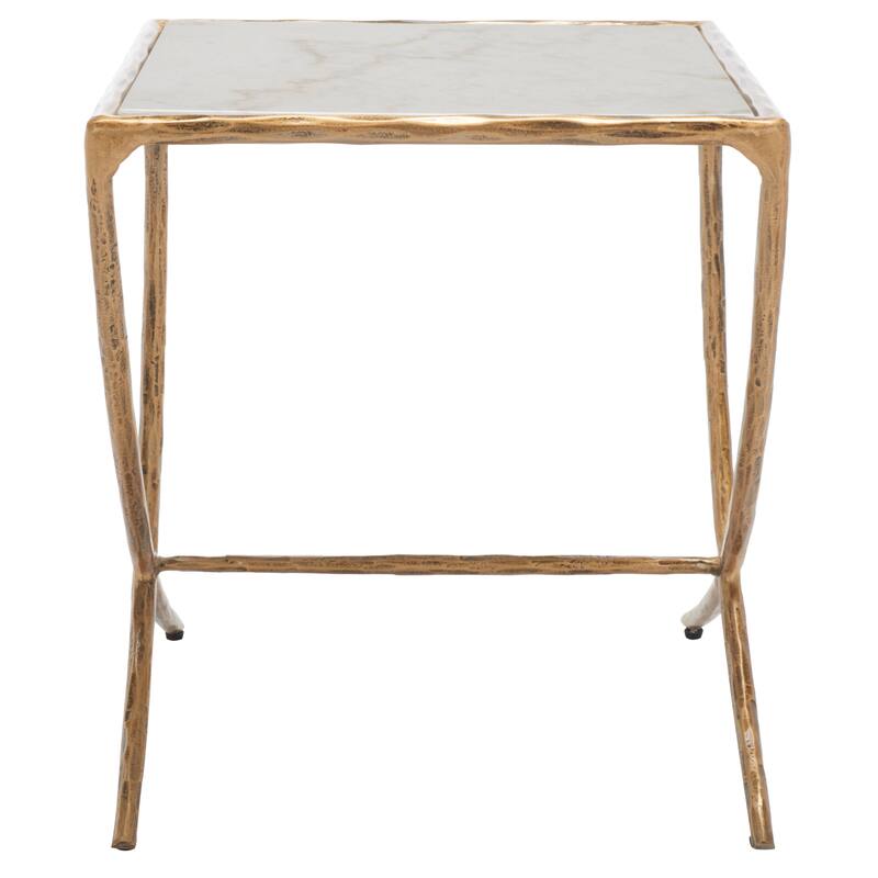 SAFAVIEH Couture Bessy Square Metal Accent Table - 18 In. W x 18 In. D x 20 In. H - 18"W x 18"D x 20"H