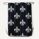 preview thumbnail 1 of 7, Fleur De Lis Ikat Print Shower Curtain (71 x 74) Navy