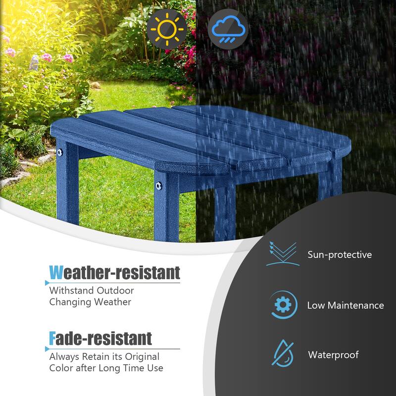 Gymax 2 PCS 18'' Patio Adirondack Side Table Weather Resistant HDPE
