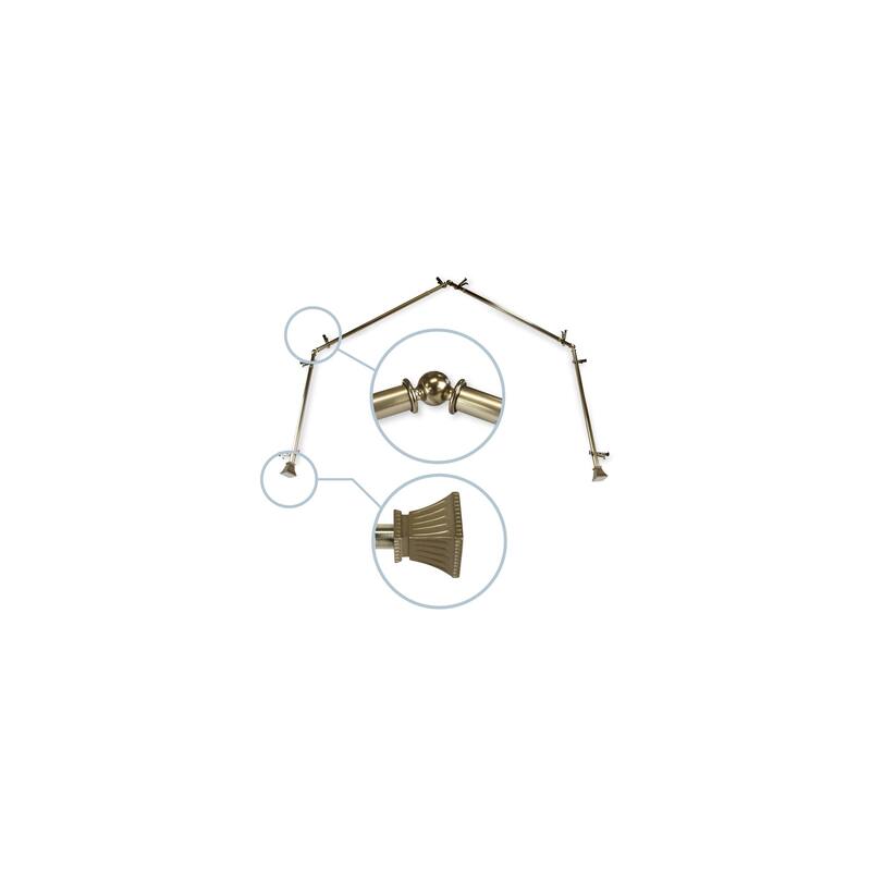 Contemporary Curtain Rods & Hardware - Adjustable Telescoping Rods with Finials - Antique Brass Curtain Rod - M